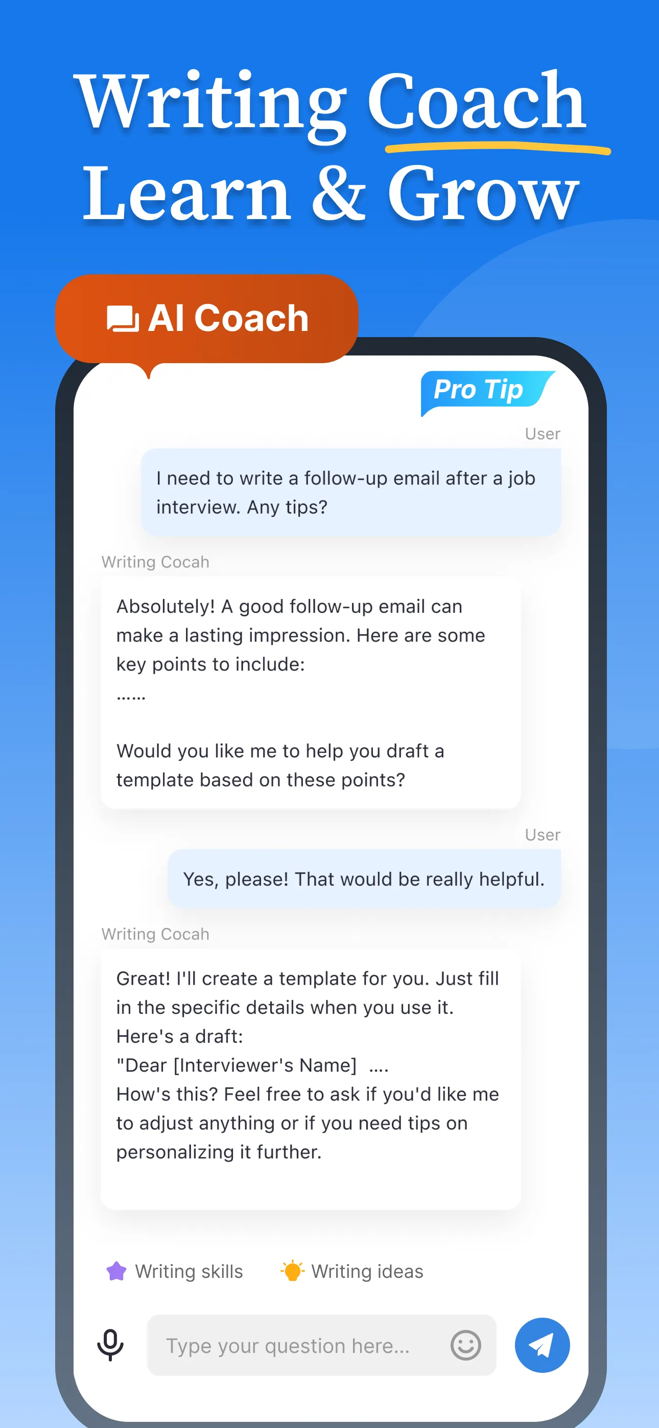 AI लेखन कोच screenshot